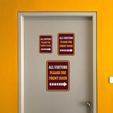 Portrait Round Plus All Visitors Please Use Front Door Wall or Door Sign | Health And Safety Office Signage