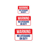 Classic Framed Plus Warning No Lifeguard On Duty Wall or Door Sign | Indoor Gym & Pool Signage