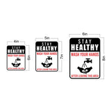 Portrait Round Plus Stay Healthy Wash Your Hands After Leaving This Area Wall or Door Sign | Farm/Barn Warning Signage
