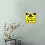 Square Plus Keep Out Gaming In Progress Leave Food And Drink At Door Wall or Door Sign | Easy Installation | Gaming Room Signage