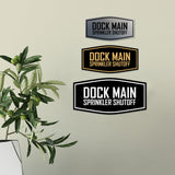 Fancy Dock Main Sprinkler Shutoff Wall or Door Sign