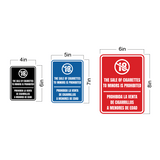 Signs ByLITA Portrait Round The Sale Of Cigarettes To Minors Is Prohibited Door or Wall Sign | Spanish Bilingual Warehouse and Factory Signs