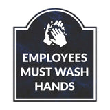 Employees Must Wash Hands' Headstone ? Wall/Door Restroom & Hygiene Sign