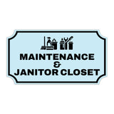 Notched Standard Maintenance & Janitor Closet Wall or Door Sign | Facilities and Rooms Sign