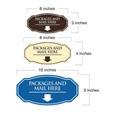 Signs ByLITA Victorian Packages and Mail here | Durable Plastic | Easy Installation | Elegant Design Wall or Door Sign