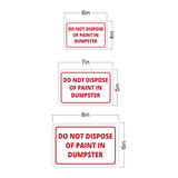 Classic Framed Plus Do Not Dispose Of Paint In Dumpster Door or Wall Sign | Health & Office Signage