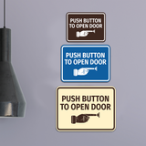 Classic Framed Push Button to Open Door Wall or Door Sign