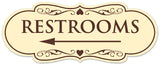 Signs ByLITA Designer Restrooms Left Arrow Sign - Easy Installation | Durable Wall or Door Sign