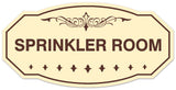 Signs ByLITA Victorian Sprinkler Room Wall or Door Sign - Laser-Engraved Lettering | Durable ABS Plastic | Vibrant Colors | Powerful Foam Tape