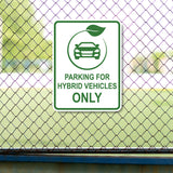 Portrait Round Plus Parking For Hybrid Vehicles Only Door or Wall Sign | Electric Vehicle Charging Station | Parking