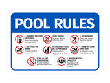 Classic Framed Pool Rules (Multi-Rule) — Wall or Door Sign | Pool & Aquatic - Sign