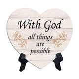 Reflective Religious Quote Signs Heart Table Sign with Acrylic Stand (6x5")