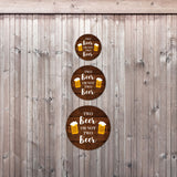 Circle Plus Two Beer Or Not Two Beer Door or Wall Sign | Funny Home Decor