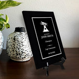 Luge Customizable Black Frame Wooden Award Plaque | Easel Mount Option | Achievement and Recognition Personalizable Plaques | Sports Award
