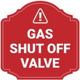 Heritage Plus Gas Shut Off Valve Wall or Door Sign | Home and Office Signage