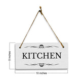 Kitchen 5x10 Hanging Plus Wall or Door Sign | Rustic Twine | Range of Vibrant Decor Styles | Room Signs For Home and Business