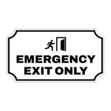 Notched Standard Emergency Exit Only Wall or Door Sign | Warning/Safety/Precaution