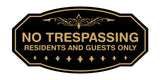 Victorian No Trespassing Residents and Guests Only Wall or Door Sign