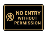 Signs ByLITA Classic Framed No Entry Without Permission Wall or Door Sign