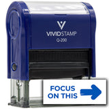 Vivid Stamp Focus On This (arrow) Self-Inking Rubber Stamps Teachers And Schools | Motivational Stamps For Children | Re-inkable Ink Pad
