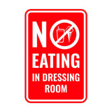 Portrait Round Plus No Eating In Dressing Room Wall or Door Sign | Retailer Signage