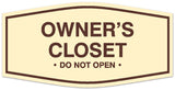 Signs ByLITA Fancy Owner's closet Sign - Laser-Engraved Lettering | Durable ABS Plastic | Vibrant Colors | Powerful Foam Tape Wall or Door Sign
