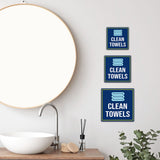 Square Plus Clean Towels Wall or Door Sign | Gym Spa and Bathroom Signage