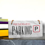 Reserved Parking 5" x 10" Hanging Wall or Door Sign | Rustic Twine | Signs for Home and Business