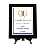 Cricket Customizable Black Frame Wooden Award Plaque | Easel Mount Option | Achievement and Recognition Personalizable Plaques | Sports Award