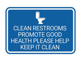 Signs ByLITA Classic Framed Clean Restrooms Promote Good Health Please Help Keep It Clean Wall or Door Sign