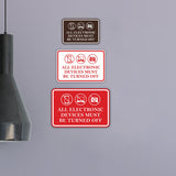 Signs ByLITA Classic Framed All Electronic Devices Must Be Turned Off Door or Wall Sign Durable ABS Plastic | Laser Engraved | Easy Installation | Courtroom