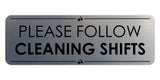 Signs ByLITA Standard Please Follow Cleaning Shifts Door or Wall Sign Easy Installation | Shared Accommodation | Sign for Home, Business, AirBNB and Office Spaces
