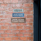 Standard Plus Door Locked Please Knock Wall or Door Sign | Office Room Directions