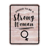 Portrait Round Plus Proud To Be A Strong Woman Wall or Door Sign | Motivational Home Decor