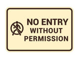 Signs ByLITA Classic Framed No Entry Without Permission Wall or Door Sign
