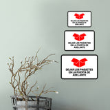 Classic Framed Plus Dejar los Paquetes en la puerta de adelante Door or Wall Sign | Spanish | Home Office Business Front Door