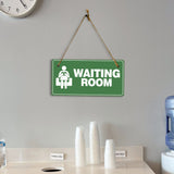 Waiting Room 5x10 Hanging Plus Wall or Door Sign | Rustic Twine | Business and Office Signage