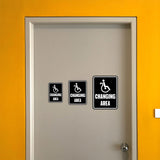 Portrait Round Plus Changing Area Wall or Door Sign | Handicapped Public Signage