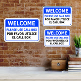 Classic Framed Plus Welcome Please Use Call Box /Por Favor Utilice el Call Box Door or Wall Sign | Business & Warehouse Signage