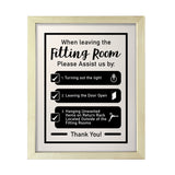 Designs ByLITA When Leaving The Fitting Room Please Assist Us By, Wall Print Art | Retail Store Decoration (Unframed or Framed)