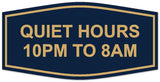 Signs ByLITA Fancy Quiet Hours 10 PM To 8 AM Sign | Legible Lettering | Easy No-Tool Installation | Powerful Foam Tape