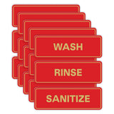 All Quality Standard WASH RINSE SANITIZE Set of 3 Bay Sink Signs - Restaurant & Commercial Kitchen Sink Signs - Easy to Install