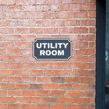 Notched Standard Utility Room Wall or Door Sign | Facilities and Rooms Sign