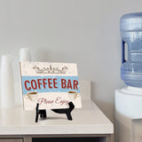 Signs ByLita Coffee Bar Please Enjoy, Classic Design Table Sign With Acrylic Stand (8 x 6")