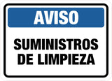 Classic Framed Plus Aviso Suministros De Limpieza Door or Wall Sign | Spanish Business Signage