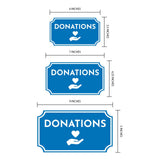 Notched Standard 'Donations' Wall or Door Sign | Customer Interaction Sign