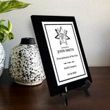 Rock and Roll Novelty Funny Customizable Black Frame Award Plaque | Easel Mount Option | Funny Parody Achievement Personalizable Plaques