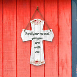 I will fear no evil, for you are with me Cross Hanging Sign | Rustic Twine | Inspiring Religious Bible Decor