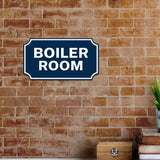 Notched Standard Boiler Room Wall or Door Sign | Fire/Emergency/Electrical/Security Safety Signs