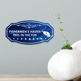 Victorian Plus Fishermen's Haven Reel in the Fun Wall or Door Sign | Boat Signage